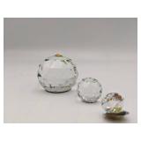 Beautiful Vintage Swarovski Crystal Paperweights and Clam with Pearl