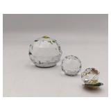 Beautiful Vintage Swarovski Crystal Paperweights and Clam with Pearl