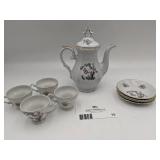 Rare Vintage Watteau by Royal Worcester Tea Set