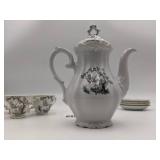 Rare Vintage Watteau by Royal Worcester Tea Set