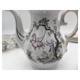 Rare Vintage Watteau by Royal Worcester Tea Set