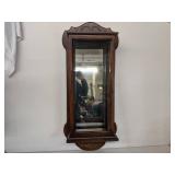 2 Gorgeous Curio Cabinets-Phillip Reinisch Oak Corner Curio Cabinet 72" x 19" x 9.5"x 9.5"x 9.5"  and 30" x 14.5" x 6.5" Wall Curio Cabinet