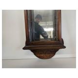 2 Gorgeous Curio Cabinets-Phillip Reinisch Oak Corner Curio Cabinet 72" x 19" x 9.5"x 9.5"x 9.5"  and 30" x 14.5" x 6.5" Wall Curio Cabinet