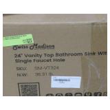 Swiss Madison 24 in. Ceramic Single Faucet Hole Vanity Top in White Model # SM-VT324