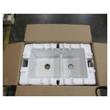 BLANCO Precis 33-in x 18-in White Double Offset Bowl Undermount Residential Kitchen Sink 442524