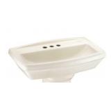 Glacier Bay Designer Series 24 in. Pedestal Sink Basin, Predrilled for 4 in. Faucet (not included). - Basin Only In Bone.