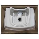 Glacier Bay Designer Series 24 in. Pedestal Sink Basin, Predrilled for 4 in. Faucet (not included). - Basin Only In Bone.