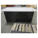 Sandusky 6 Drawer Steel Desk with Laminate Top - 1 Drawer off glides, missing key. Used in warehouse.