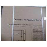 Commix 48 in. x 76 in. Frameless Sliding Shower Door in Matte Black with 5/16 in. (8 mm) Clear Glass Model # SDES848-MB-R
