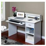 Essential White Computer Desk Hutch with Pull-Out Keyboard Model 50-LD0101 (maybe missing parts)