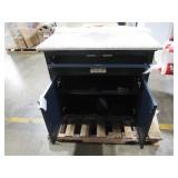 Home Decorators Collection Bath Vanity in Navy Blue with Carrara Marble Vanity Top (Top Is Cracked See Photos)