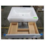 Glacier Bay Everdean Pearl Gray Bath Vanity With Cultured Marble Vanity Top (Top Is Damaged See Photos)