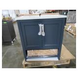 Home Decorators Collection Newhall Bath Vanity In Grayish Blue with Cultured Marble Vanity Top (Top Is Cracked See Photos)