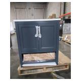 Home Decorators Collection Newhall Bath Vanity In Grayish Blue with Cultured Marble Vanity Top (Top Is Cracked See Photos)