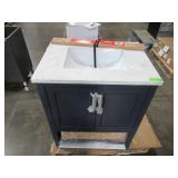 Home Decorators Collection Newhall Bath Vanity In Grayish Blue with Cultured Marble Vanity Top (Top Is Cracked See Photos)