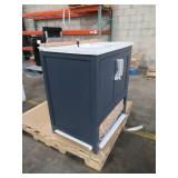 Home Decorators Collection Newhall Bath Vanity In Grayish Blue with Cultured Marble Vanity Top (Top Is Cracked See Photos)