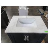 Home Decorators Collection Newhall Bath Vanity In Grayish Blue with Cultured Marble Vanity Top (Top Is Cracked See Photos)