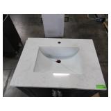 Home Decorators Collection Newhall Bath Vanity In Grayish Blue with Cultured Marble Vanity Top (Top Is Cracked See Photos)