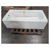 Bootz Aloha AFR 60 in. Left Drain Raised Outlet Rectangular Alcove Soaking Bathtub in White, 011-3673-00. May have tried to be repaired/installed.