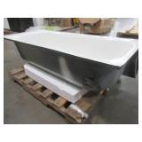 Bootz Aloha AFR 60 in. Left Drain Raised Outlet Rectangular Alcove Soaking Bathtub in White, 011-3673-00. May have tried to be repaired/installed.