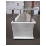 Monterey 47 in. White Composite TV Stand Fits TVs Up to 46 in. R5-211 - Missing Storage Door and Back Center Post. Scratch and Dent.