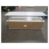 Monterey 47 in. White Composite TV Stand Fits TVs Up to 46 in. R5-211 - Missing Storage Door and Back Center Post. Scratch and Dent.