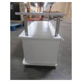 Monterey 47 in. White Composite TV Stand Fits TVs Up to 46 in. R5-211 - Missing Storage Door and Back Center Post. Scratch and Dent.
