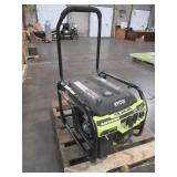 Ryobi 6,500-Watt Gasoline Powered Portable Generator with CO Shutdown Sensor, RY906500S - Starts/Runs Well - Missing 1 Wheel..