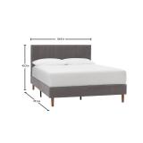 Warrenton Upholstered Full Bed with Channel Tufting in Charcoal Fabric (54.9 in W. X 43.3 in H.) - Unclaimed Freight - Some Carton Damage.