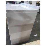 36 in. W x 19 in. D Bathroom Vanity in White With Vanity Top in Silver Ash with White Sink. - Crack on Back Top Brace.
