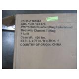 Warrenton Upholstered Full Bed with Channel Tufting in Charcoal Fabric (54.9 in W. X 43.3 in H.) - Unclaimed Freight - Some Carton Damage.