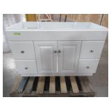 Wyndham 48 in. W x 21 in. H Bathroom Vanity Cabinet in White Semi-Gloss - CABINET ONLY - SLIGHT SCRATCH AND DENT.