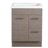 Glacier Bay Jayli 24 in. Vanity in Haze (No Top) Model JA24P2-HE