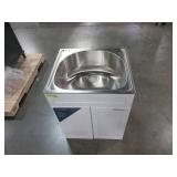 Glacier Bay All-in-One 24.125 in. Stainless Steel Laundry Sink with Faucet and Storage Cabinet Model 1521US-24-262