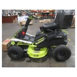 Ryobi 38 in. Battery Electric Riding Lawn Mower, With Charger, .47 Hours - Tire on RH Rear is Split - needs replacing - Otherwise Perfect!