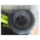 Ryobi 38 in. Battery Electric Riding Lawn Mower, With Charger, .47 Hours - Tire on RH Rear is Split - needs replacing - Otherwise Perfect!