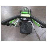 Greenworks 48V 21-inch Self-Propelled Walk-Behind Lawn Mower W/(4) 4 Ah Batteries - MISSING CHARGERS, BROKEN HANDLE - RUNS!