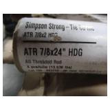 Pallet of Approximately 20 ATR 7/8 in. x 24 in. All-Thread Rods, ATR7/8X24HDG.