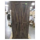 Systembuild Ameriwood SystemBuild Farmington 31.5" Wide Storage Cabinet, Rustic, 7532096COM - Some Damage On RH Top Front Side Corner.