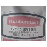 Rubbermaid 7 ft. x 7 ft. Storage Shed, 2119053 - Open Carton - Did not see hardware, maybe missing other parts.