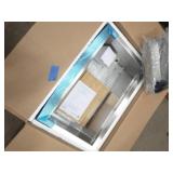 GLACIER BAY All-in-One Apron-Front Farmhouse Stainless Steel 33 in. Single Bowl Workstation Sink with Accessory Kit