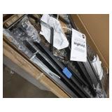 NEWAGE VersaRac 42 in. H x 48 in. W x 96 in. D Adjustable Height Garage Ceiling Mounted Storage Unit in Gray w/12-Piece Hooks