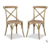 Cafton Weathered Oak Crossback Chair (Set of 2)