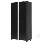 HUSKY Ready-to-Assemble 24-Gauge Steel Freestanding Garage Cabinet in Black (36 in. W x 72 in. H x 18 in. D)