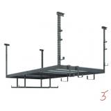 NEWAGE VersaRac 42 in. H x 48 in. W x 96 in. D Adjustable Height Garage Ceiling Mounted Storage Unit in Gray