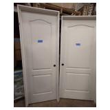 2 DOORS 36 in. x 80 in. AND 28IN X80  2-Panel Arch Top Solid Core Textured Primed Composite Single Prehung Interior Door