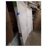 2 DOORS 36 in. x 80 in. AND 28IN X80  2-Panel Arch Top Solid Core Textured Primed Composite Single Prehung Interior Door