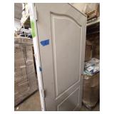 2 DOORS 36 in. x 80 in. AND 28IN X80  2-Panel Arch Top Solid Core Textured Primed Composite Single Prehung Interior Door