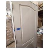 2 DOORS 36 in. x 80 in. AND 28IN X80  2-Panel Arch Top Solid Core Textured Primed Composite Single Prehung Interior Door