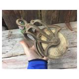 Antique Cast Iron/Wood Barn Pulley